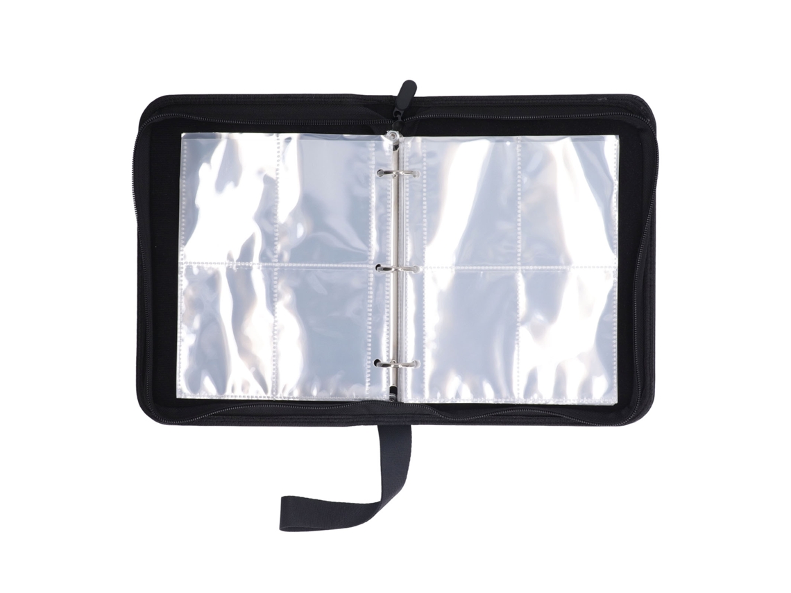 Ats carpeta para Cartões Colecionáveis 4 Bolsos 50 Páginas Transparentes Fecho Zipper para Armazenamento de Cartões