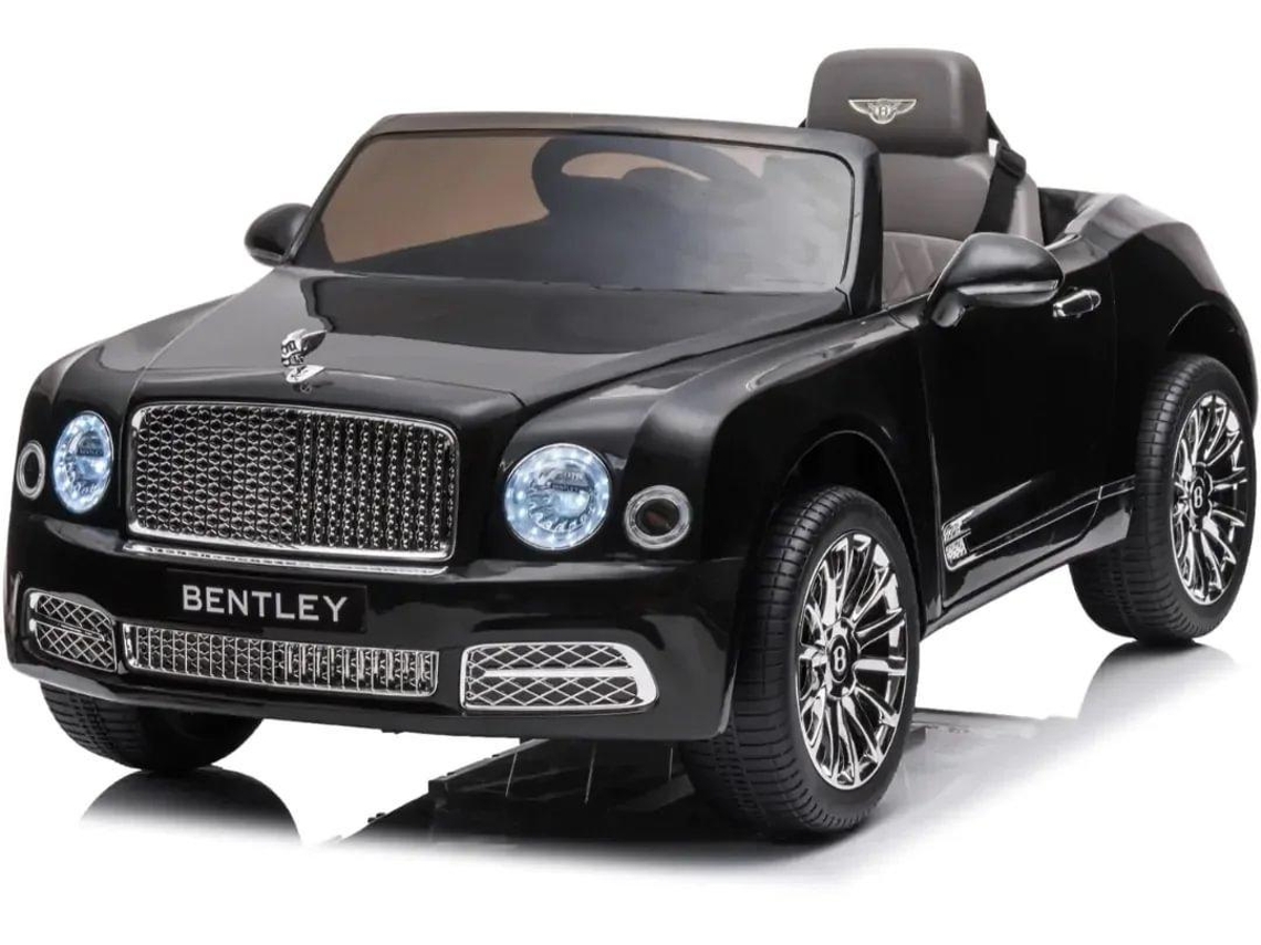 Bentley Mulsanne 12v Carro Elétrico Infantil 3 A 6 Anos – Limusina De Luxo Com Banco Em Pele, Bluetooth &amp; Pneus Eva – Preto