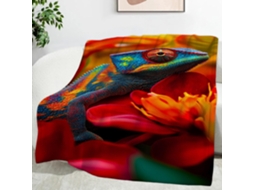 Manta Cameleon Floral 100x130 Cm Multifuncional Macia Aconchegante em Flanela Ideal para Cama Escritório Cochi