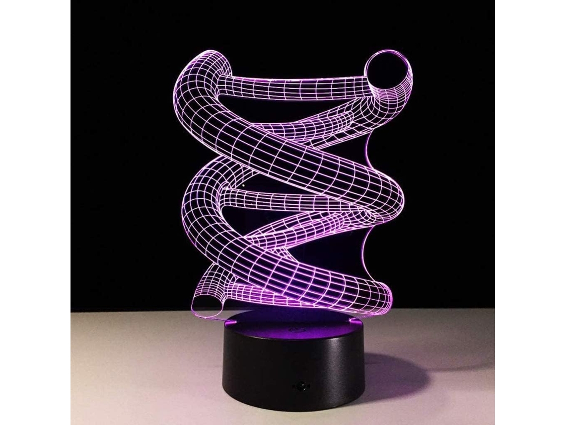 Luminária Noturna 3d Com Led Que Muda De Cor E Cria Ilusão Ótica Para