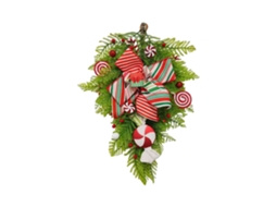 Decoração Porta Guirlanda Pirulitos Natal Andorinha Janela LAXISCREED