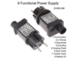 Adaptador de Interruptor com Plug EU para LED 8 Funções 6W, 220V AC, 31V DC, IP44 S/MARCA
