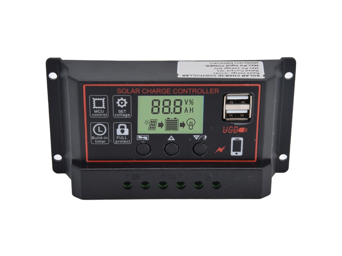 Controlador Solar PWM com USB 12/24v 20a | S/MARCA