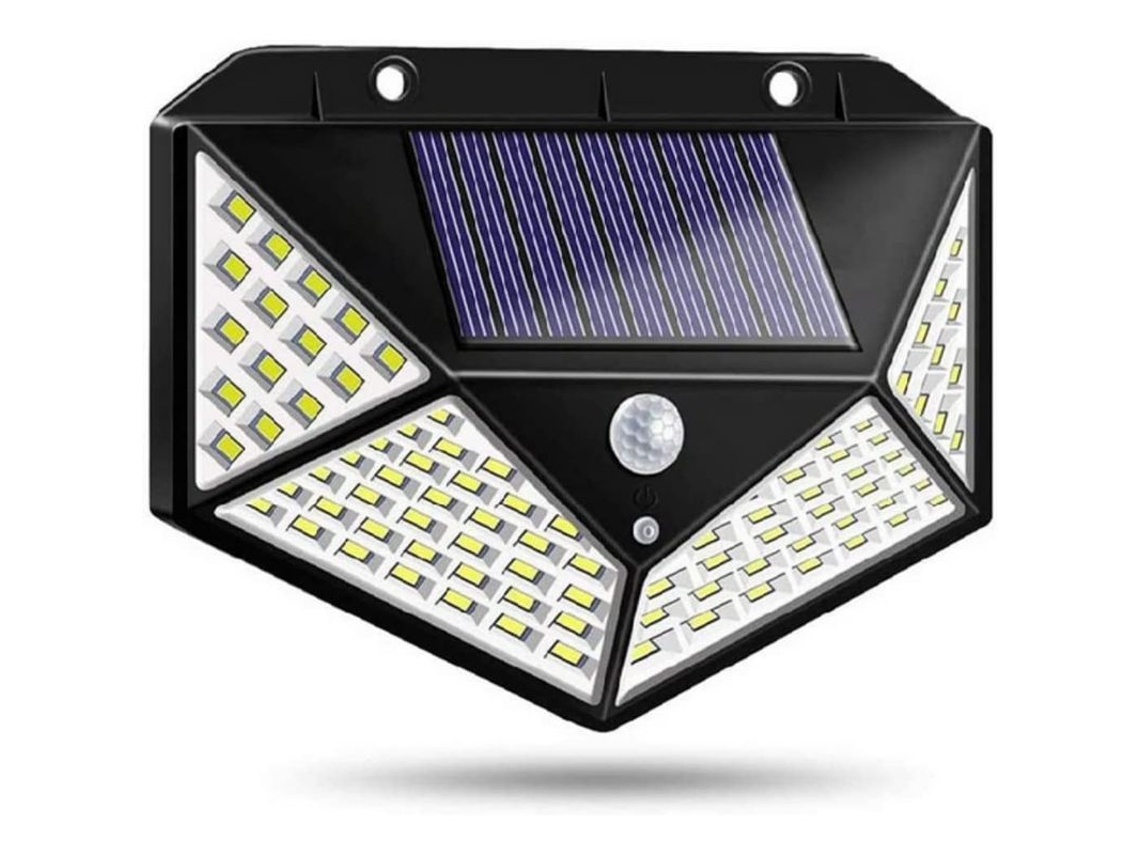 Luz De Parede Solar Com Sensor De Movimento Pir 100 Led Beads À Prova D'água Para Jardim Exterior