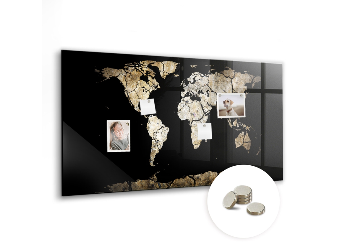 Lousa Magnética Mapa-múndi Da Seca Para O Quarto Das Crianças Espelharte (120x60 Cm)