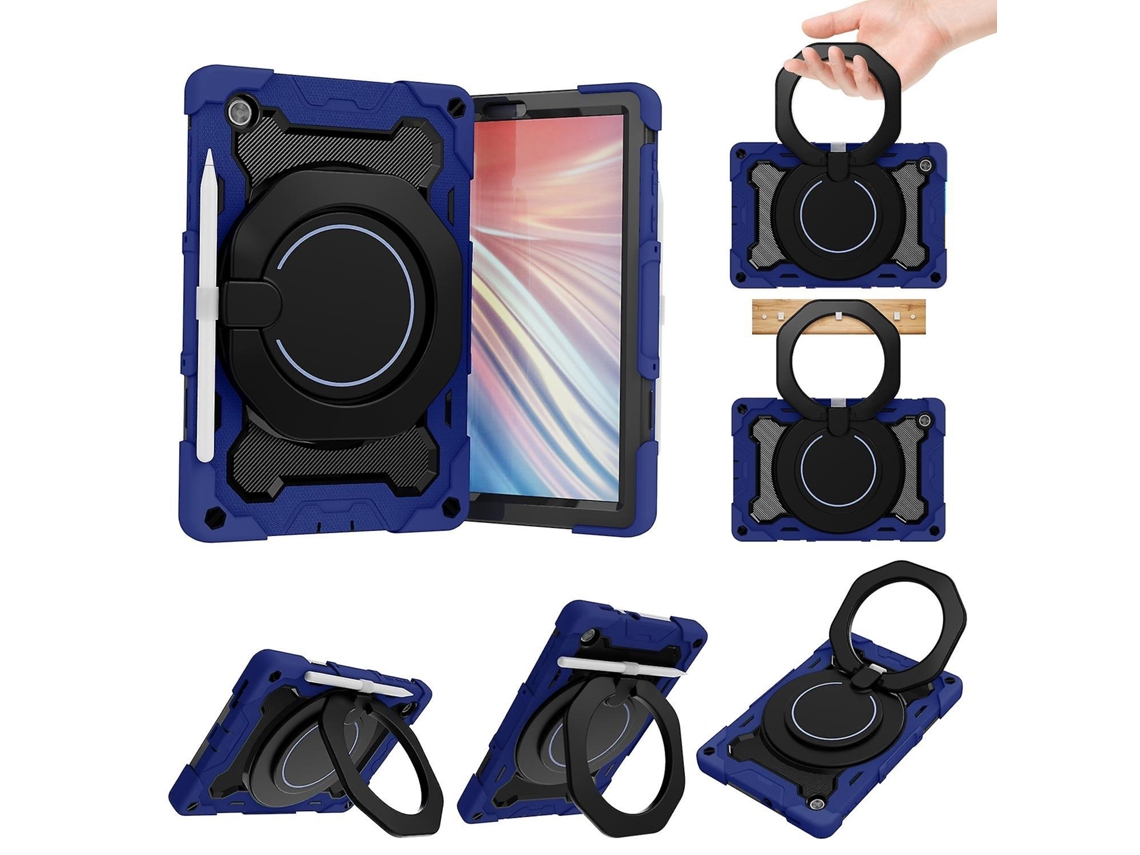 Yunzii Capa De Silicone + Pc Para Lenovo Tab M10 Hd Gen 2 X306 Azul Escuro