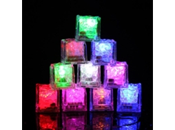 Cubos de Gelo Luminosos, Pacote com 12 Cubos de Gelo Led Multicoloridos BRILVIBERA