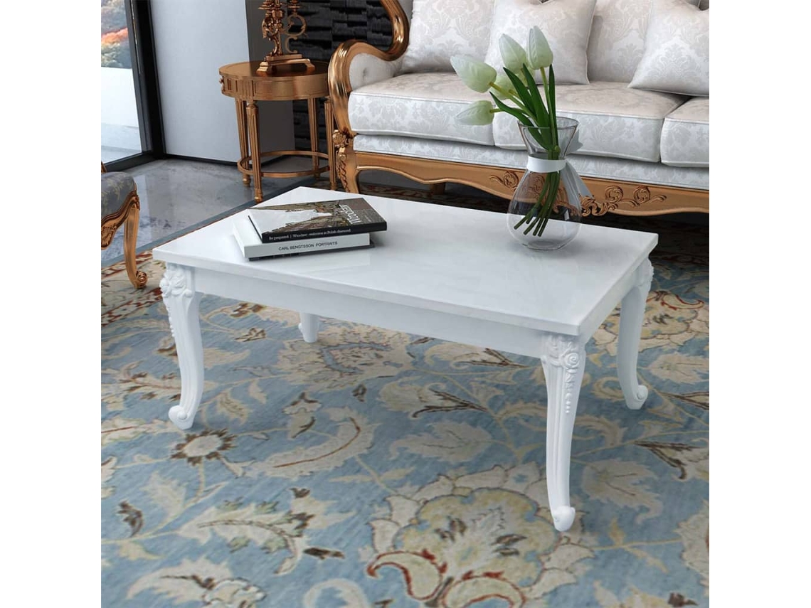 Vidaxl Mesa De Centro 100x50x42 Cm Derivados Madeira Branco Brilhante