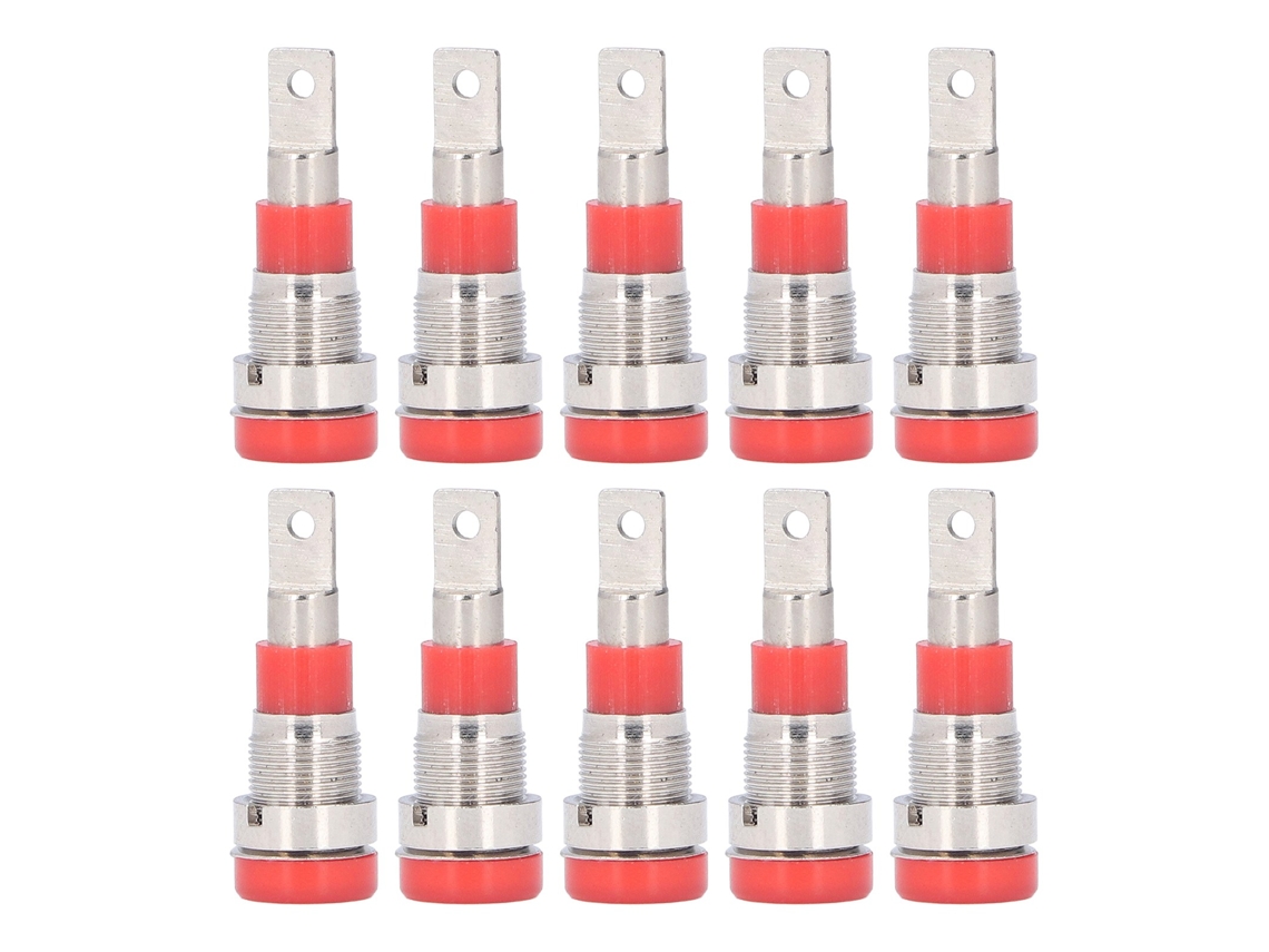 10 Peças Conector Banana 4mm Abs Ferramentas Conexões Elétricas Vermelho