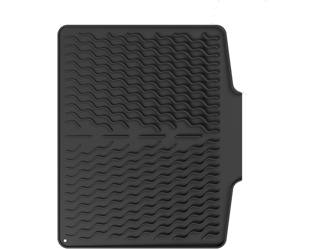 Tapete de silicone para secar louça, drenagem eficiente e rápida, ideal para bancadas de cozinha resistentes ao calor.