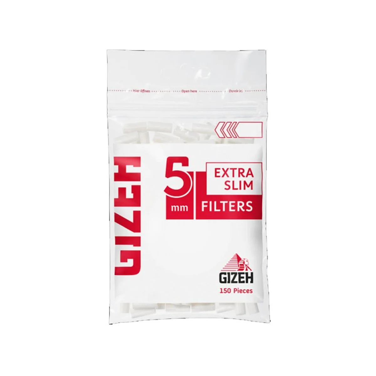 3000 Filtros Extra Finos Gizeh Inseridos 5x15mm (20 Sacos De 150 Peças)