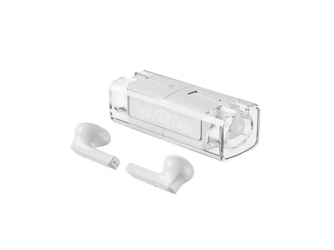 Auriculares Bluetooth True Wireless Bh15 Display Digital Touch Compatível com 5.3 Baixa Latência Gaming Branco