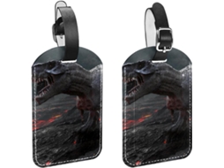 Conjunto De 2 Etiquetas Identificação 3d Dinossauro Tiranossauro Rex Bolsas, Malas, Mochilas E Bagagens Com Alça De