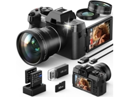 Câmera Digital Compacta 4k, Webcam Wi fi, Gravador de Vídeo para Vlogs SFUSHOS