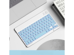 Teclado HEXINYIGJLY Bluetooth 7 Cores Ultra Fino Recarregável, Universal para Ipad/tablet/telefone Azul