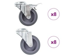 Vidaxl 16 Pcs Rodas Giratórias Com Furo Roscado 75 Mm