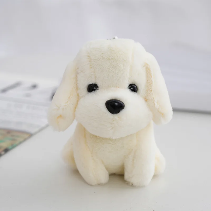 (branco) Pingente De Cachorrinho Sentado Fofo, Brinquedo De Pelúcia De Desenho Animado, Decoração Para Mochila, Chaveiro