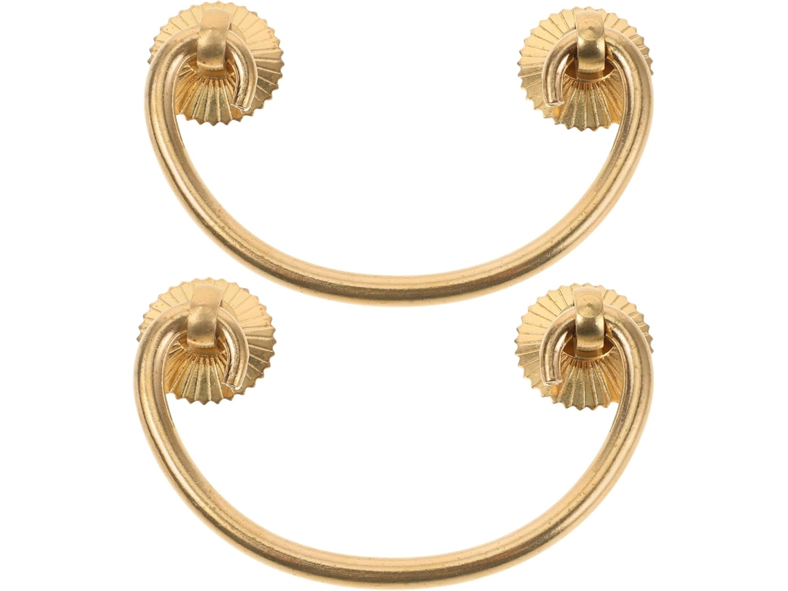 Conjunto De 2 Puxadores Decorativos Antigos Latão Para Gavetas E Cômodas Cozinha