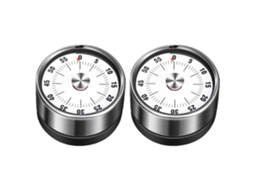 Conjunto de 2 Cronômetros Mecânicos para Balança Cozinha Cronômetro Mecânico Branco Munique AQUAFORGE