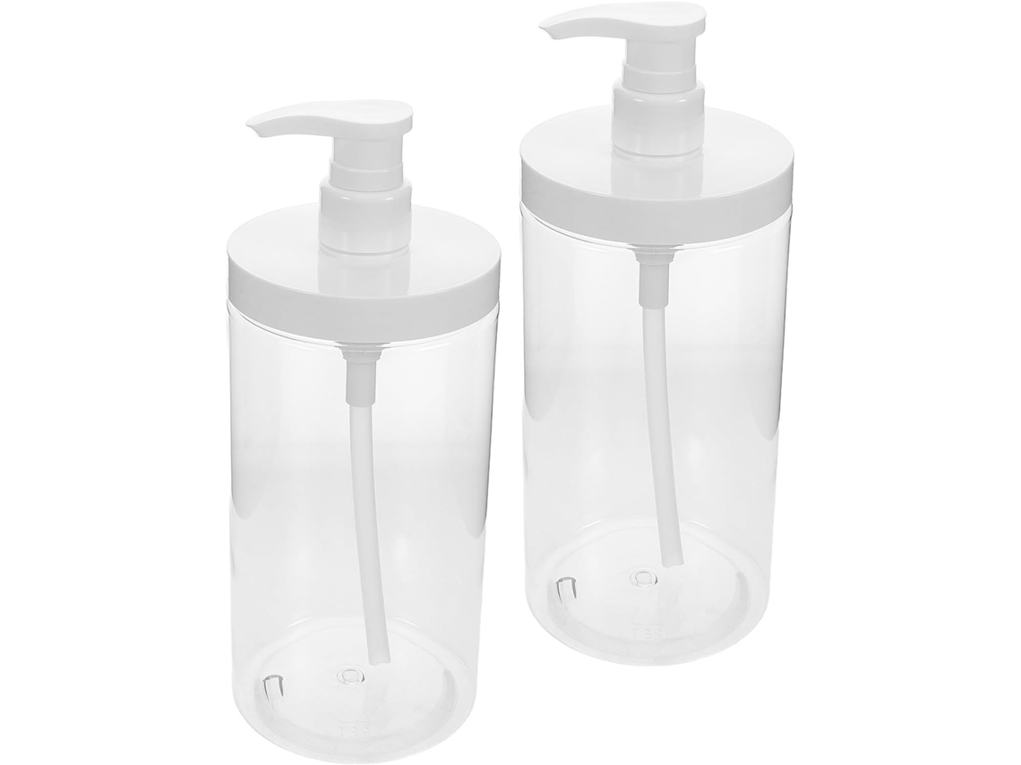 Kit Com 2 Garrafas Pet Leves De 1000ml Com Bomba Dosadora E Boca Larga Para Uso No Ártico.