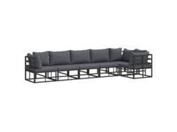 Conjunto 6 Móveis Para Exterior Vidaxl Preto Alumínio (353 X 143 X 71 Cm)