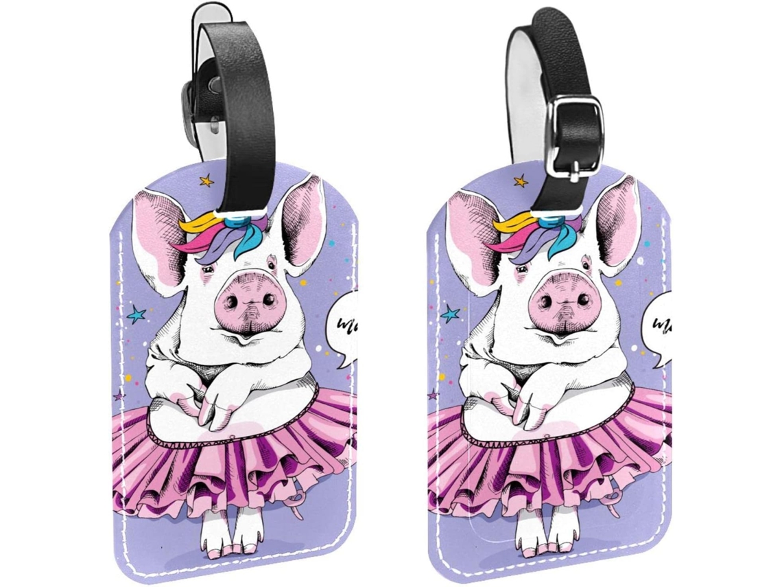 Conjunto De 2 Etiquetas Bagagem Em Couro Pu Com A Inscrição I Am So Magical Proteção Privacidade
