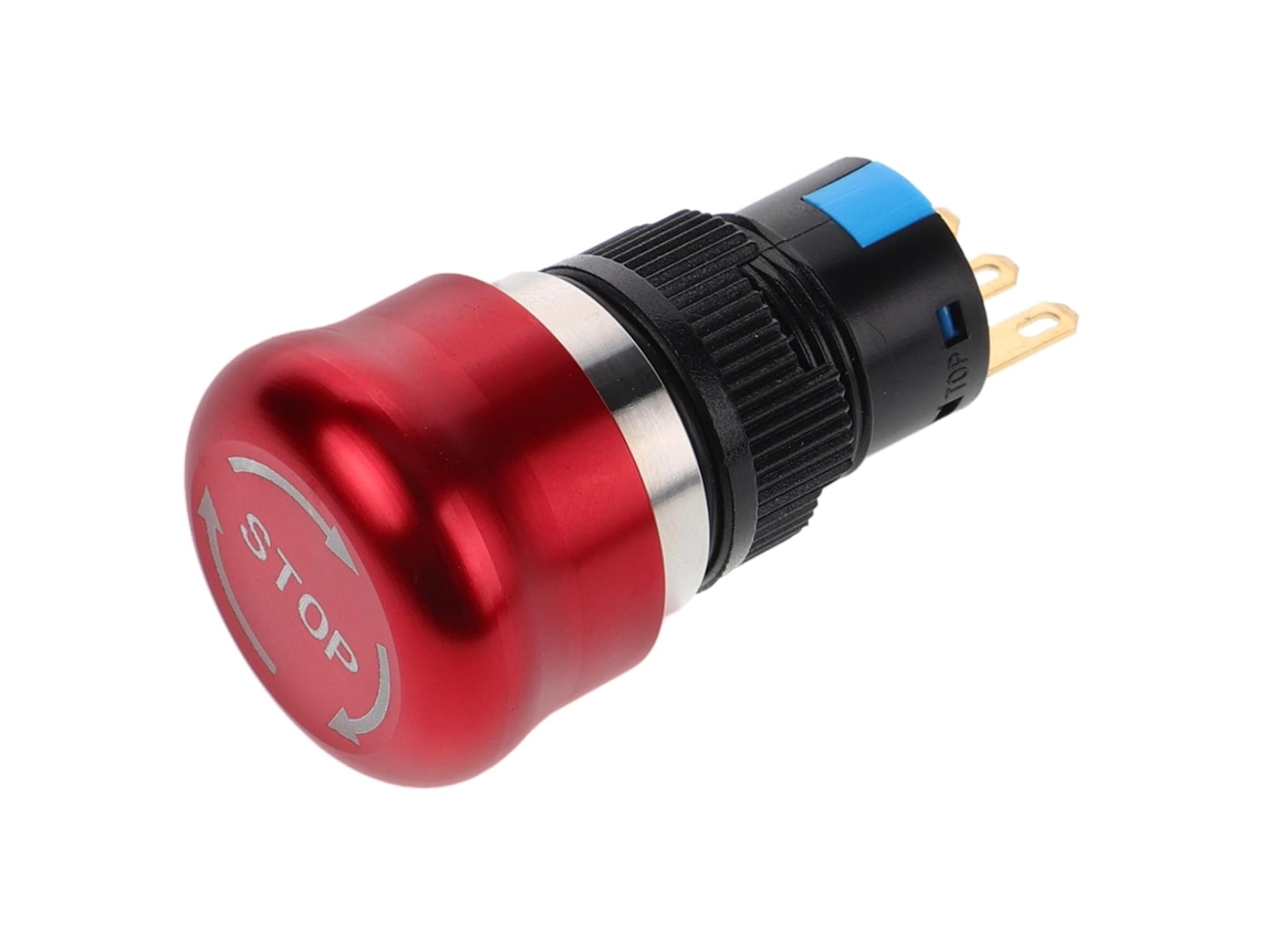 Botão De Parada De Emergência De 16 Mm, Botão De Pressão De Contato Duplo, Ip65