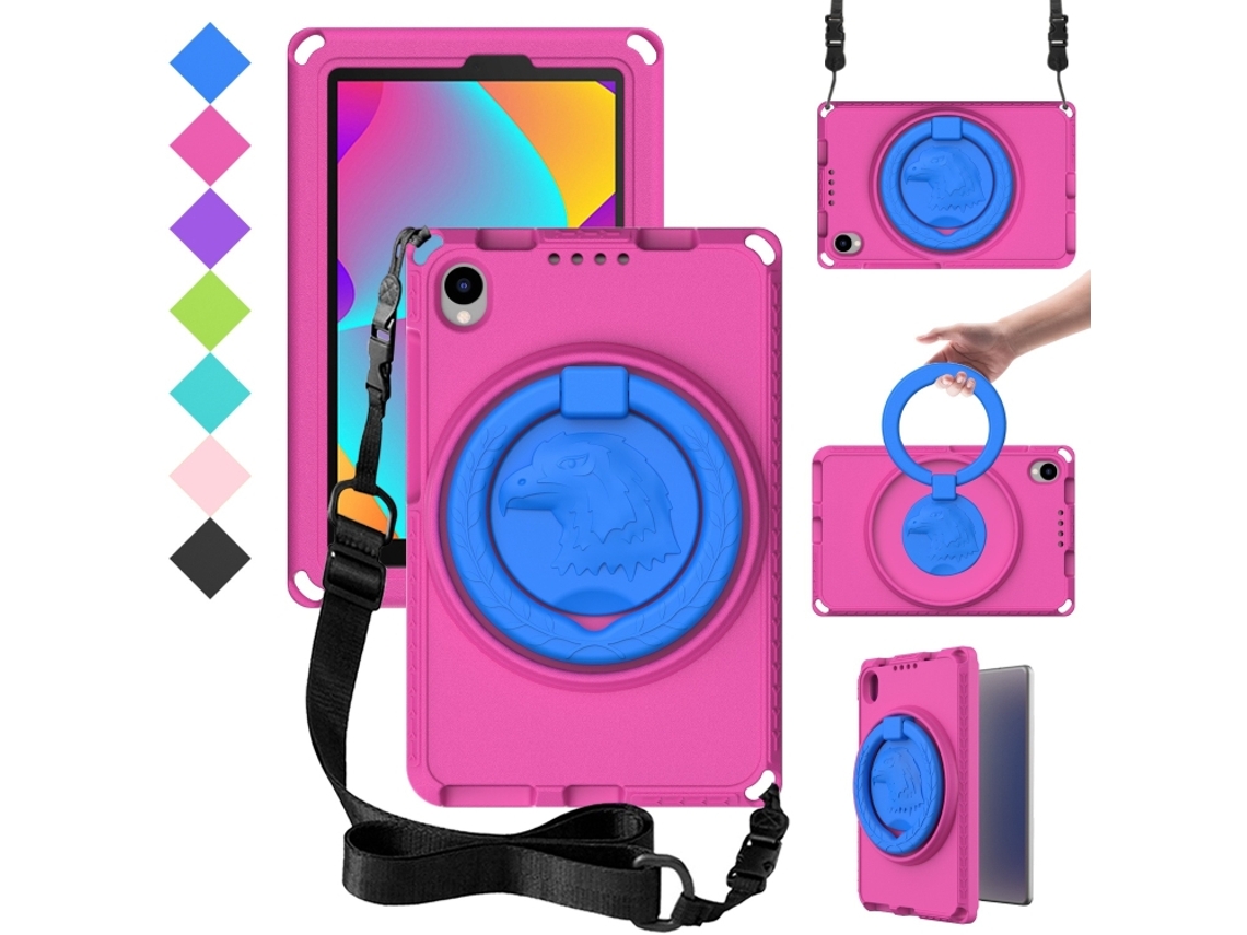 Capa Híbrida Eva‑pc Anti‑choque Com Moldura Halinuia, Cor Rosa‑vermelha Para Tcl Tab 8 Le / Wifi 2023