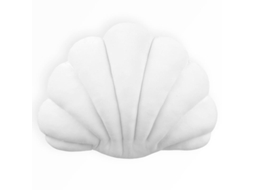 Travesseiro decorativo em pelúcia Nova Line, forma de concha oceânica, branco | S/MARCA