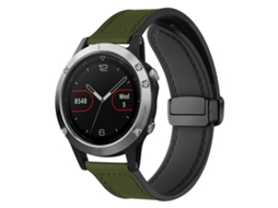 Bracelete para Garmin Fenix 8 / 7x / 6x / 5x silicone magnético padrão Crazy Horse verde exército XIAOMOYU (22mm)