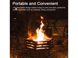 Braceiro de Aço Carbono Portátil para Camping e Churrasco