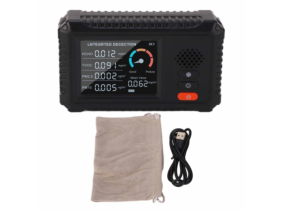Detector De Qualidade Do Ar Hcho Tvoc Pm2.5 Pm10 Portátil Para Casa Carro Loja