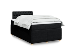 Vidaxl Cama Com Molas/colchão 120x200 Cm Tecido Preto