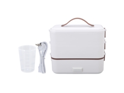 Caixa de Almoço Elétrica 1.2L S/MARCA, 3 Camadas, Inox, Pp, Alça Silicone, Plug UE 220V