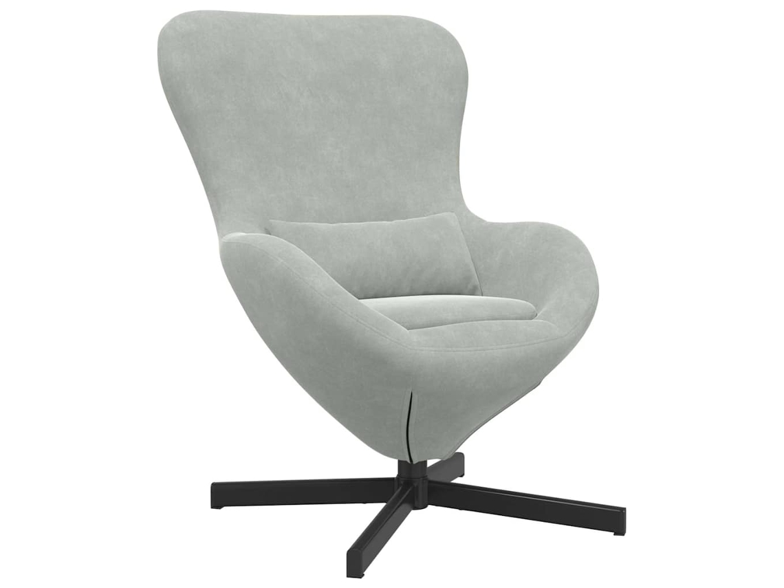 Poltrona - Cadeira Ovo Cinzento claro 63 X 73 X 90 Cm Veludo HARLANV1