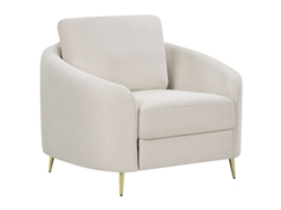 Poltrona BELIANI Trosa de Poliéster Creme 100x86x88
