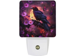 Corvo Luminária Noturna Led Borboleta De Halloween Com Sensor Crepuscular
