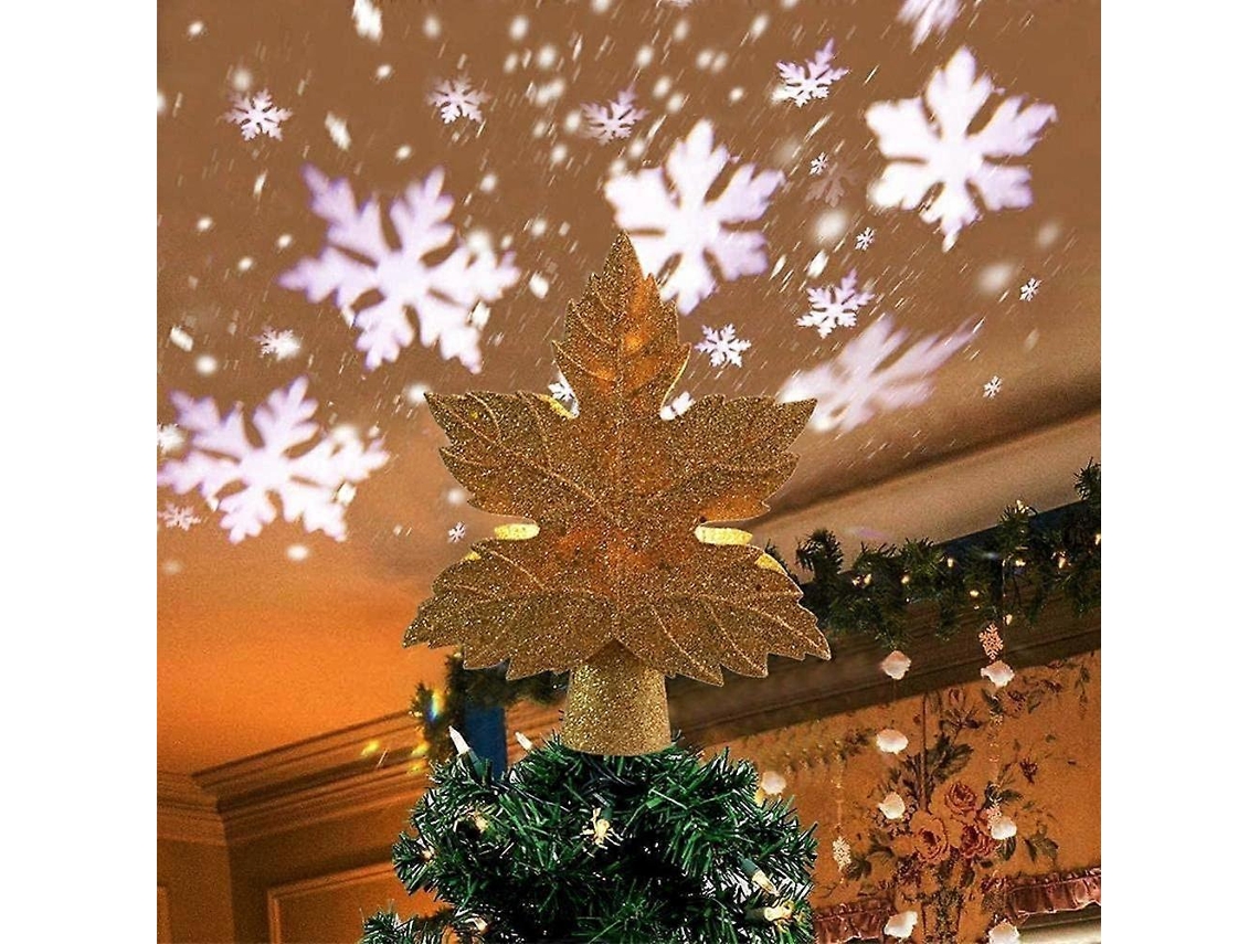 Enfeite De Árvore De Natal Com Projetor De Neve Artificial 3d Prata Olysi Shop