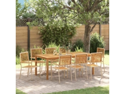 Vidaxl Conjunto De Jantar Para Jardim 9 Unid. Bege