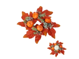 Laxiscreed Conjunto De 4 Anéis De Abóbora Para Velas Vermelhas Decorativas De Outono