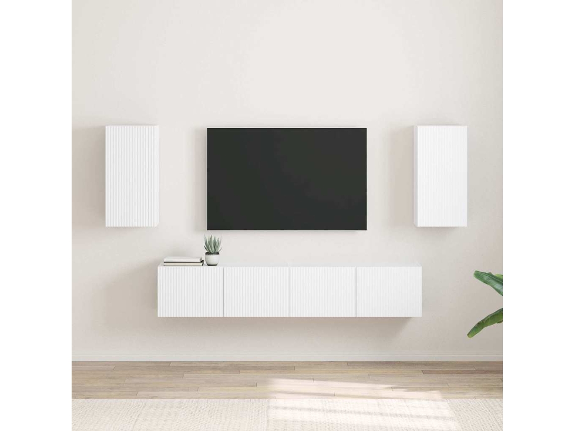 Vidaxl Armário De Tv De Parede 2 Pcs Branco 30 X 31 X 60 Cm