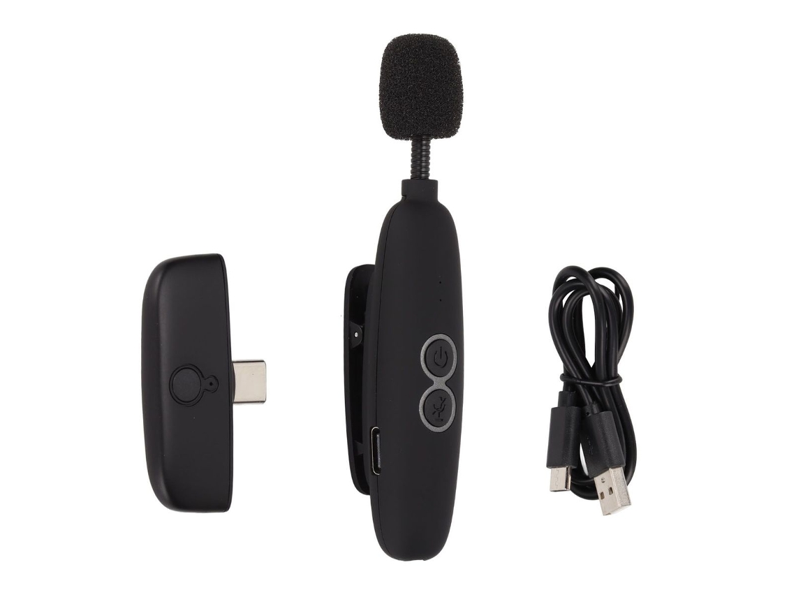 Lurelia Microfone De Lapela Sem Fios Redução De Ruído Plug And Play 2.402ghz 2.480ghz Tipo C Para Gravação