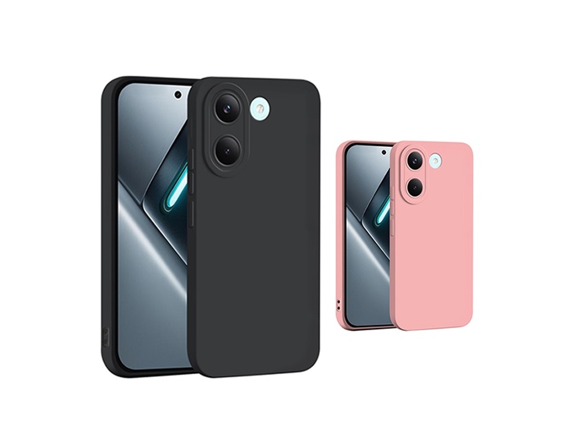 Kit 2x Capa Silicone Líquido Phonecare Para Xiaomi Poco X8 Pro - Preto / Rosa
