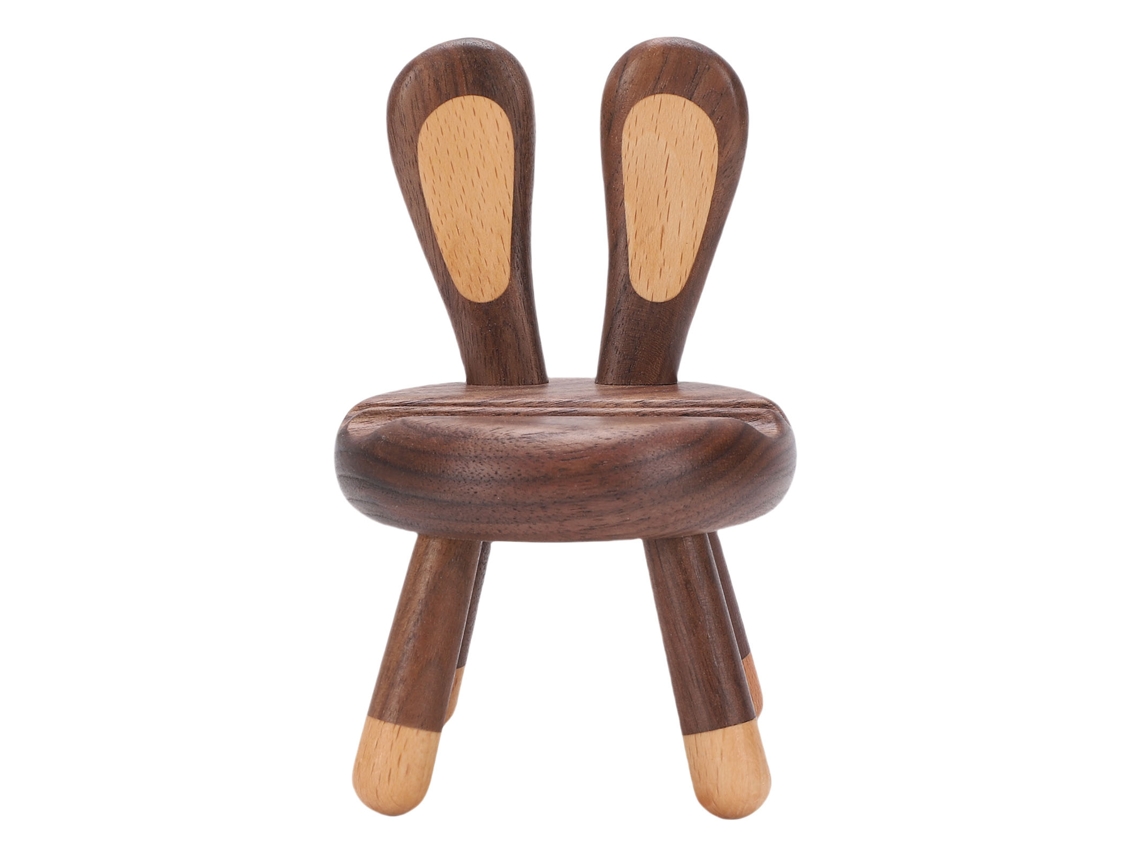 Suporte de Telefone LAXISCREED Cadeira de Noz Coelho Orelha Mini Madeira