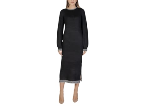 Vestido De Mulher Vila Clothes Dresses Visonja Midi Bodycon Knit Preto (xs)