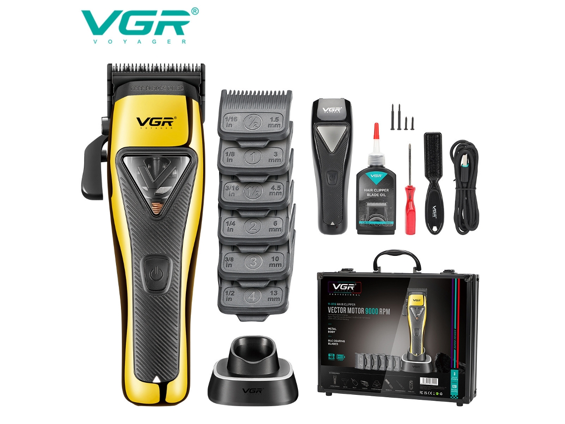 Máquina de Cortar Cabelo Recarregável com Levitação Magnética e Base. MDUG