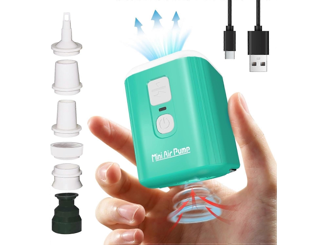 Bomba De Ar Portátil Para Infláveis: Mini Com Bateria 1600mah E Luz Camping - Elétrica Recarregá Vel Sacos Armazenamento A Vácuo, Colchões Infláv
