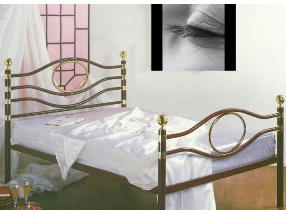 Cama COLCHÃOCERTO.PT (200x160 - Ferro - Preto)