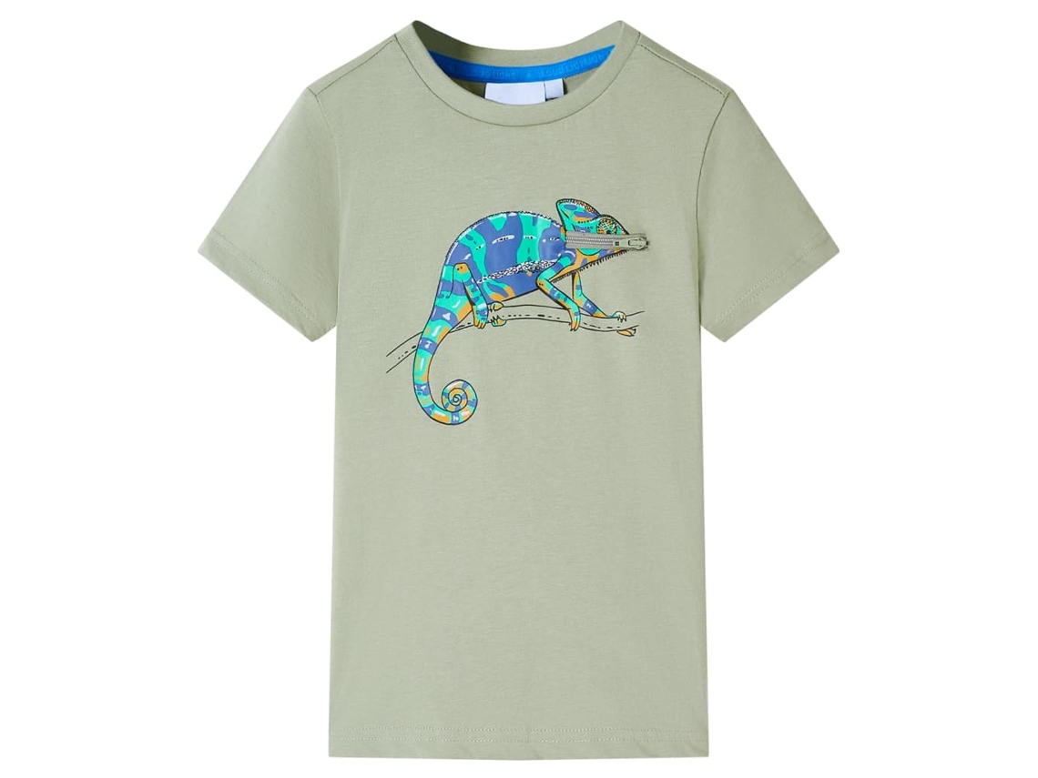 T-shirt De Manga Curta Para Criança Caqui-claro 116