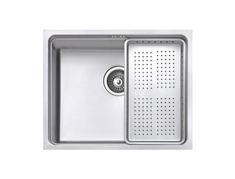 Lava Loiça Jassferry Com 1 Cuba, Aço Inoxidável 54 X 44 Cm Com Escorredor De Pratos